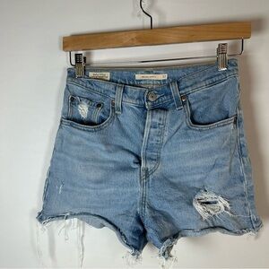 Levi's Light Blue Distressed Jean Shorts